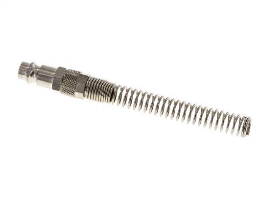 Messing vernickelt DN 7,2 (Euro) Luftkupplungsstecker 6x8 mm Überwurfmutter Biegeschutz