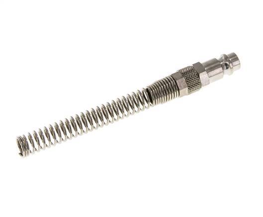 Messing vernickelt DN 7,2 (Euro) Luftkupplungsstecker 6x8 mm Überwurfmutter Biegeschutz