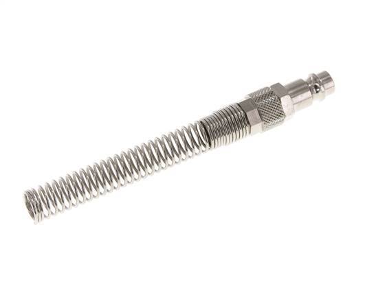 Messing vernickelt DN 7,2 (Euro) Luftkupplungsstecker 8x10 mm Überwurfmutter Biegeschutz