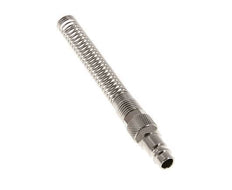 Messing vernickelt DN 7,2 (Euro) Luftkupplungsstecker 8x10 mm Überwurfmutter Biegeschutz