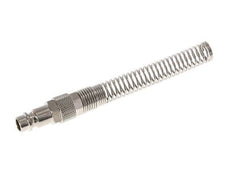 Messing vernickelt DN 7,2 (Euro) Luftkupplungsstecker 8x10 mm Überwurfmutter Biegeschutz