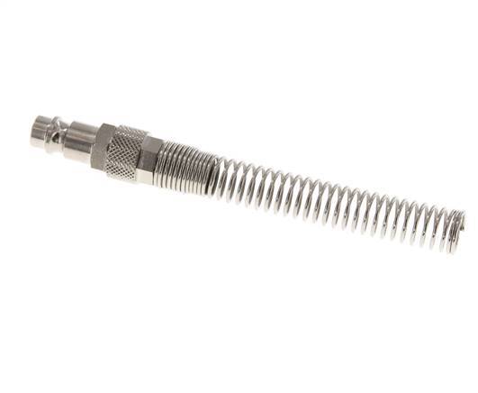 Messing vernickelt DN 7,2 (Euro) Luftkupplungsstecker 8x10 mm Überwurfmutter Biegeschutz