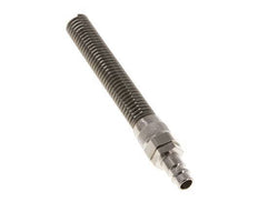 Messing vernickelt DN 7,2 (Euro) Luftkupplungsstecker 9x12 mm Überwurfmutter Biegeschutz