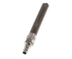 Messing vernickelt DN 7,2 (Euro) Luftkupplungsstecker 9x12 mm Überwurfmutter Biegeschutz