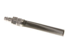 Messing vernickelt DN 7,2 (Euro) Luftkupplungsstecker 9x12 mm Überwurfmutter Biegeschutz