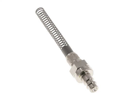 Messing vernickelt DN 7,2 (Euro) Luftkupplungsstecker 6x8 mm Überwurfmutter Biegeschutz Doppelabsperrung