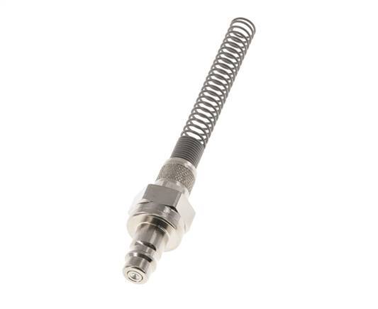 Messing vernickelt DN 7,2 (Euro) Luftkupplungsstecker 6x8 mm Überwurfmutter Biegeschutz Doppelabsperrung
