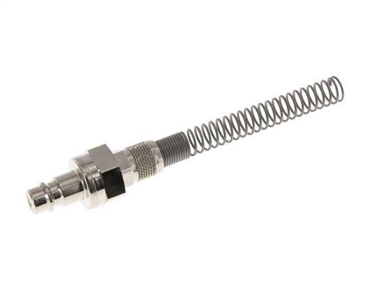 Messing vernickelt DN 7,2 (Euro) Luftkupplungsstecker 6x8 mm Überwurfmutter Biegeschutz Doppelabsperrung