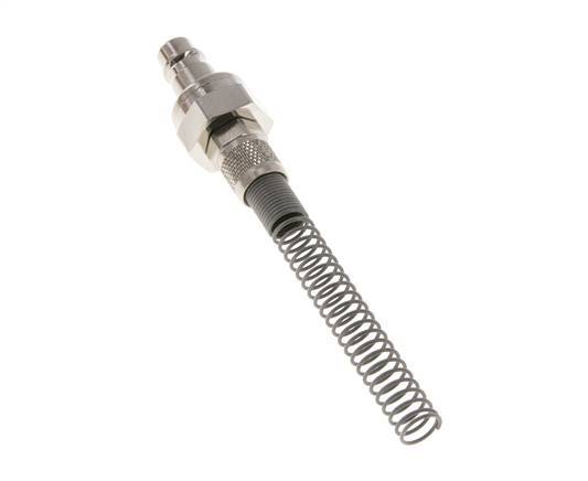 Messing vernickelt DN 7,2 (Euro) Luftkupplungsstecker 6x8 mm Überwurfmutter Biegeschutz Doppelabsperrung