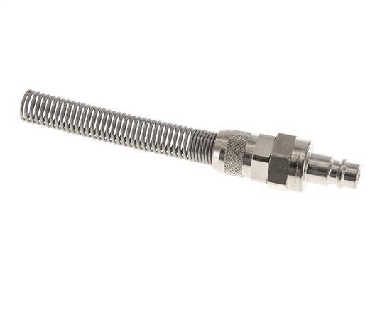 Messing vernickelt DN 7,2 (Euro) Luftkupplungsstopfen 8x10 mm Überwurfmutter Biegeschutz Doppelabsperrung