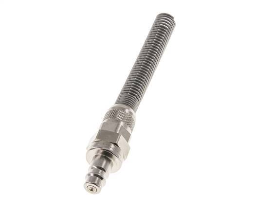 Messing vernickelt DN 7,2 (Euro) Luftkupplungsstopfen 8x10 mm Überwurfmutter Biegeschutz Doppelabsperrung