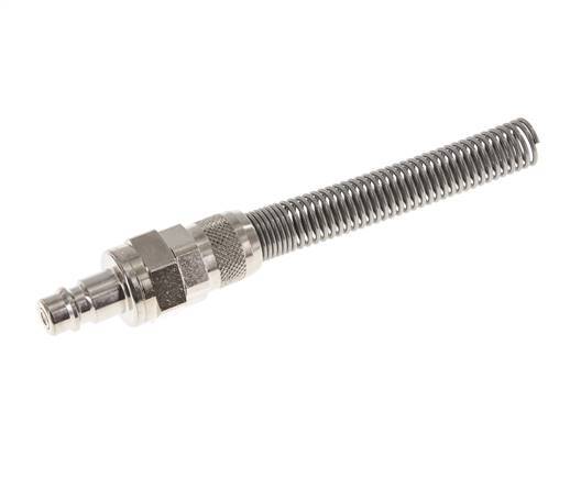 Messing vernickelt DN 7,2 (Euro) Luftkupplungsstopfen 8x10 mm Überwurfmutter Biegeschutz Doppelabsperrung