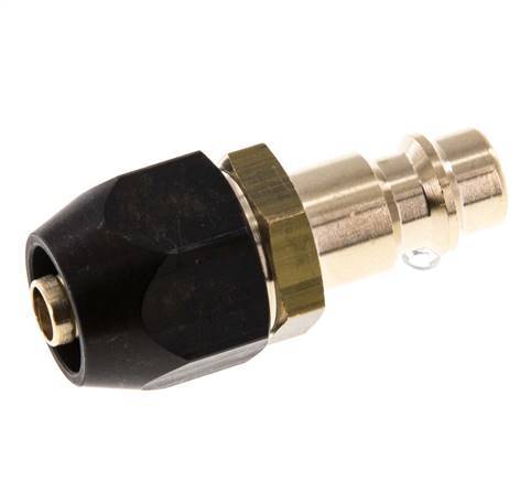 Messing DN 7,2 (Euro) Luftkupplungsstecker 6x12 mm Überwurfmutter