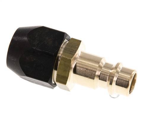 Messing DN 7,2 (Euro) Luftkupplungsstecker 6x12 mm Überwurfmutter