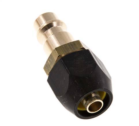 Messing DN 7,2 (Euro) Luftkupplungsstecker 6x12 mm Überwurfmutter