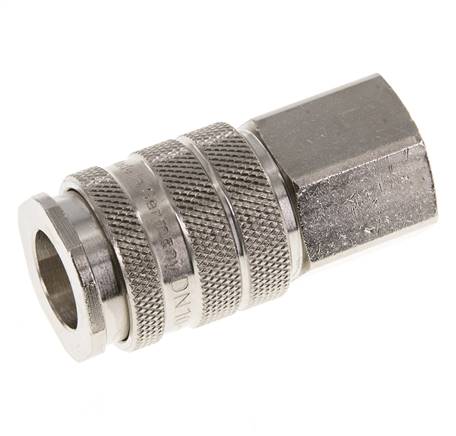 Messing vernickelt DN 10 Luftkupplung Muffe G 1/4 Zoll Innengewinde