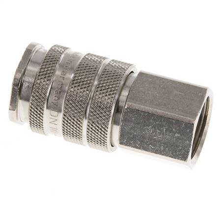 Messing vernickelt DN 10 Luftkupplung Muffe G 1/4 Zoll Innengewinde