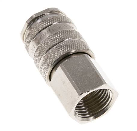 Messing vernickelt DN 10 Luftkupplung Muffe G 1/4 Zoll Innengewinde
