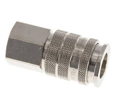 Messing vernickelt DN 10 Luftkupplung Muffe G 1/4 Zoll Innengewinde