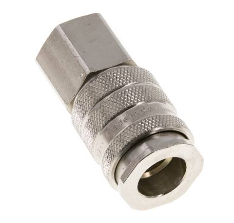 Messing vernickelt DN 10 Luftkupplung Muffe G 1/4 Zoll Innengewinde