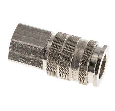 Nickel-plated Brass DN 10 Air Coupling Socket G 3/8 inch Female Double Shut-Off