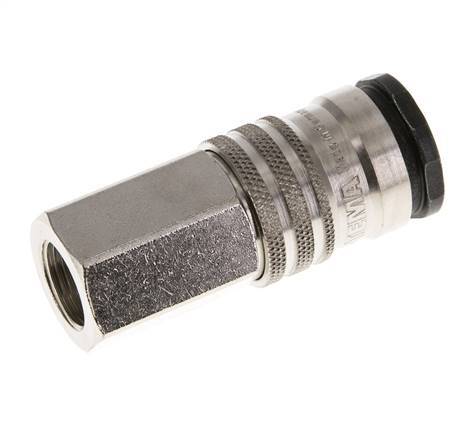 Steel/Nickel-plated brass DN 10 Air Coupling Socket G 3/8 inch Female