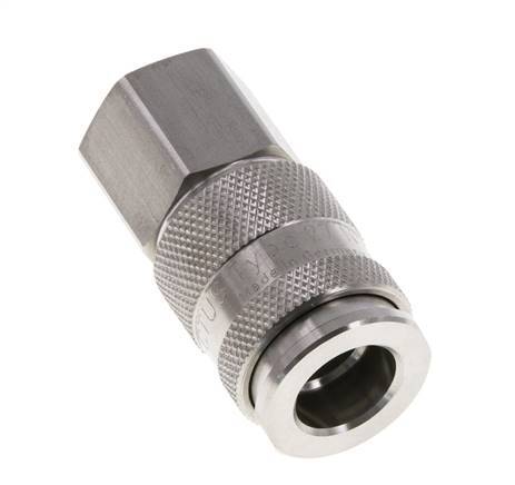 Edelstahl 316L DN 10 Luftkupplung Muffe G 3/8 Zoll Innengewinde Doppelabsperrung
