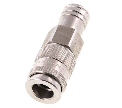 Stainless steel DN 10 Air Coupling Socket 19 mm Hose Pillar