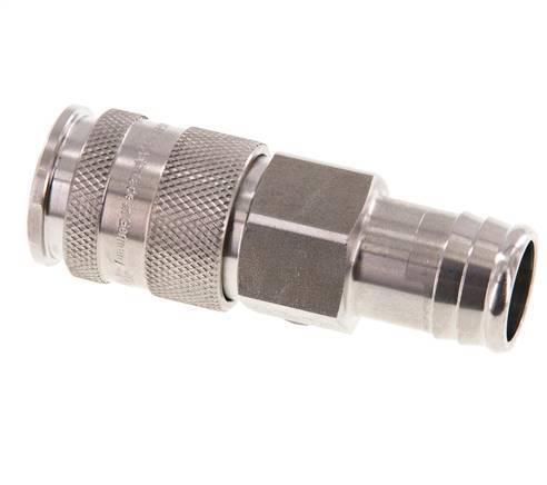 Stainless steel DN 10 Air Coupling Socket 19 mm Hose Pillar