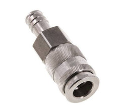 Stainless steel DN 10 Air Coupling Socket 13 mm Hose Pillar Double Shut-Off