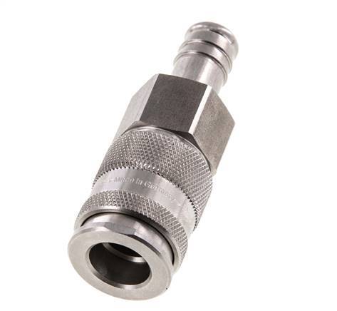 Edelstahl DN 10 Luftkupplungsmuffe 13 mm Schlauchsäule Doppelabsperrung