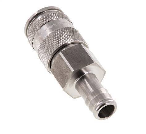 Edelstahl DN 10 Luftkupplungsmuffe 13 mm Schlauchsäule Doppelabsperrung