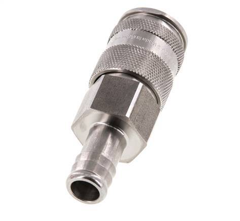 Edelstahl DN 10 Luftkupplungsmuffe 13 mm Schlauchsäule Doppelabsperrung