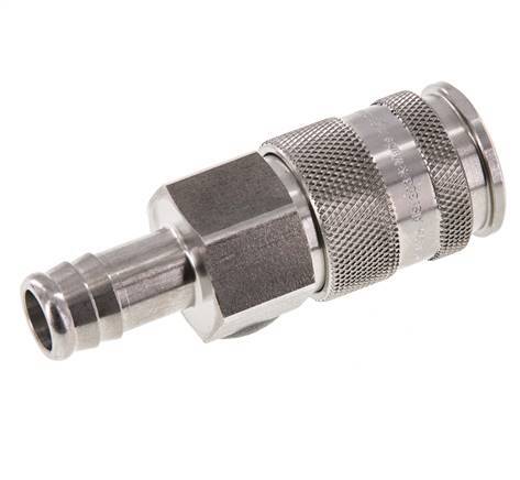 Edelstahl DN 10 Luftkupplungsmuffe 13 mm Schlauchsäule Doppelabsperrung