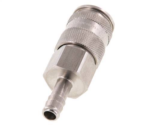 Edelstahl DN 10 Luftkupplungsmuffe 9 mm Schlauchsäule Doppelabsperrung