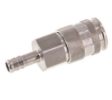 Stainless steel DN 10 Air Coupling Socket 9 mm Hose Pillar Double Shut-Off