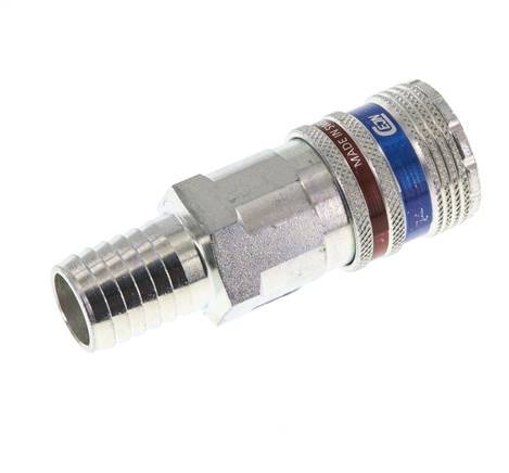 Steel/brass DN 10.4 Safety Air Coupling Socket 16 mm Hose Pillar