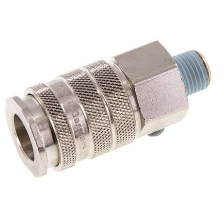 Nickel-plated Brass DN 10 Air Coupling Socket R 1/4 inch Male