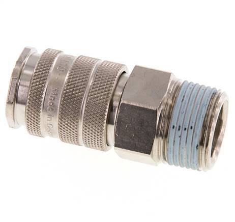 Nickel-plated Brass DN 10 Air Coupling Socket R 3/4 inch Male