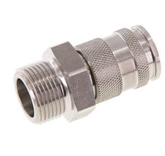 Stainless steel DN 10 Air Coupling Socket G 3/4 inch Male Double Shut-Off
