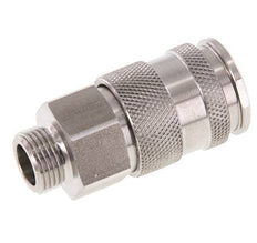 Stainless steel DN 10 Air Coupling Socket G 3/8 inch Male Double Shut-Off