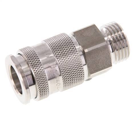 Stainless Steel 316L DN 10 Air Coupling Socket G 1/2 inch Male