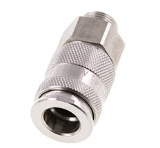 Edelstahl 316L DN 10 Luftkupplung Muffe G 3/8 Zoll Außengewinde Doppelabsperrung