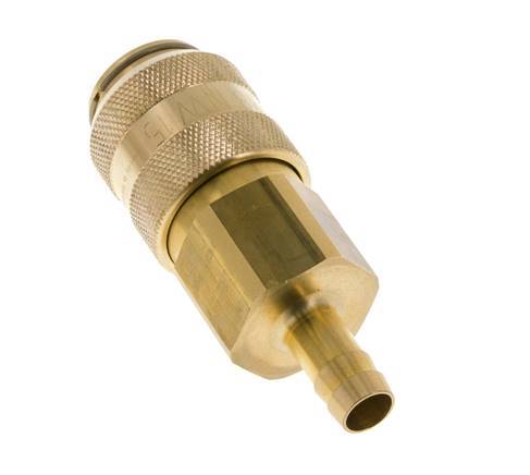 Brass DN 15 Air Coupling Socket 13 mm Hose Pillar Double Shut-Off