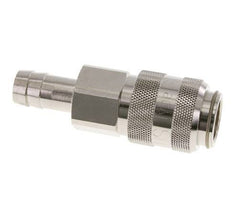 Nickel-plated Brass DN 15 Air Coupling Socket 19 mm Hose Pillar Double Shut-Off