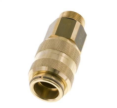 Brass DN 15 Air Coupling Socket G 3/4 inch Male Double Shut-Off