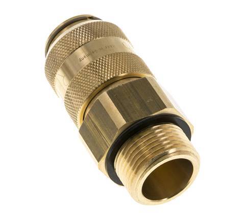 Brass DN 15 Air Coupling Socket G 1 inch Male Double Shut-Off