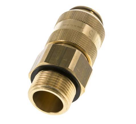Brass DN 15 Air Coupling Socket G 1 inch Male Double Shut-Off
