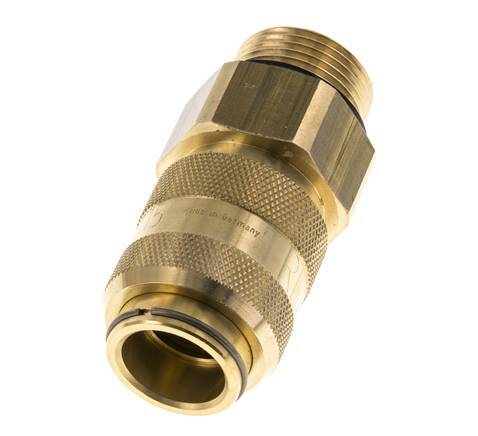 Brass DN 15 Air Coupling Socket G 1 inch Male Double Shut-Off