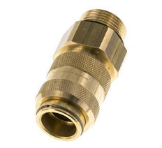 Brass DN 15 Air Coupling Socket G 1 inch Male Double Shut-Off